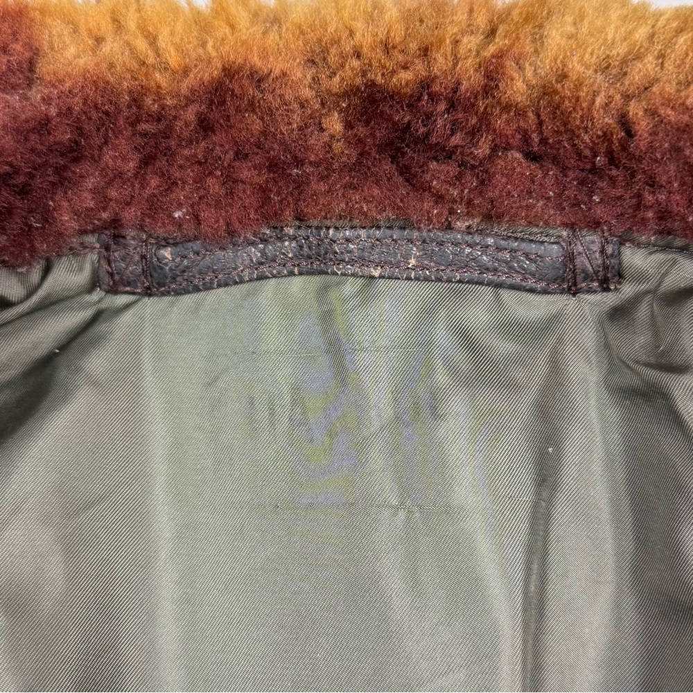 Vtg Vietnam War US Navy Leather G-1 Bomber Jacket Sz 38 Shearling Collar 50s 60s - Picture 7 of 16